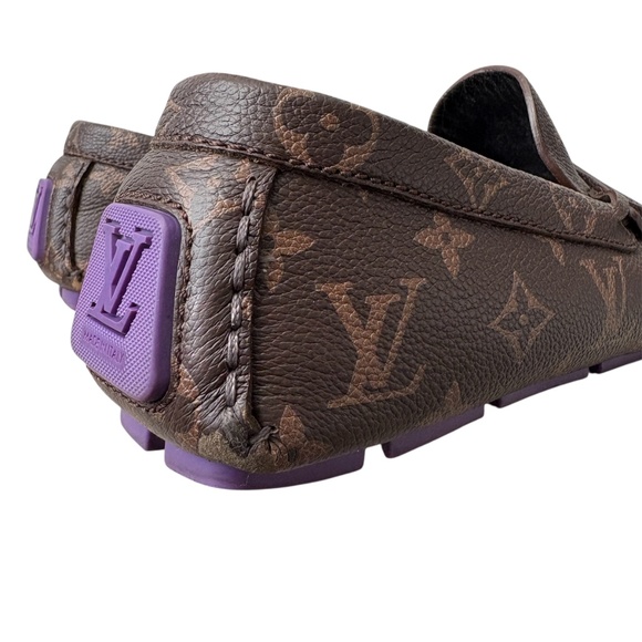 Louis Vuitton Men\'s Monogram Leather Driver Loafers Size 7LV Designer main image 15